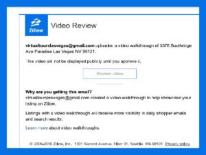 Zillow Agent Video Approval Confirmation Email