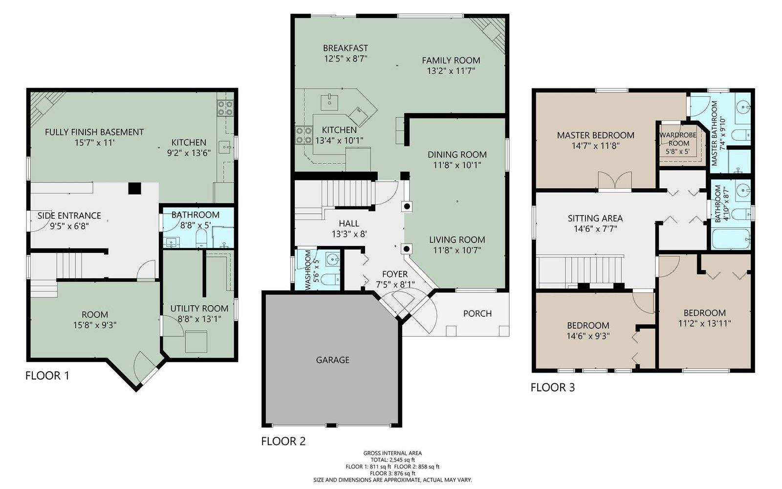 color floor plans with dimensions